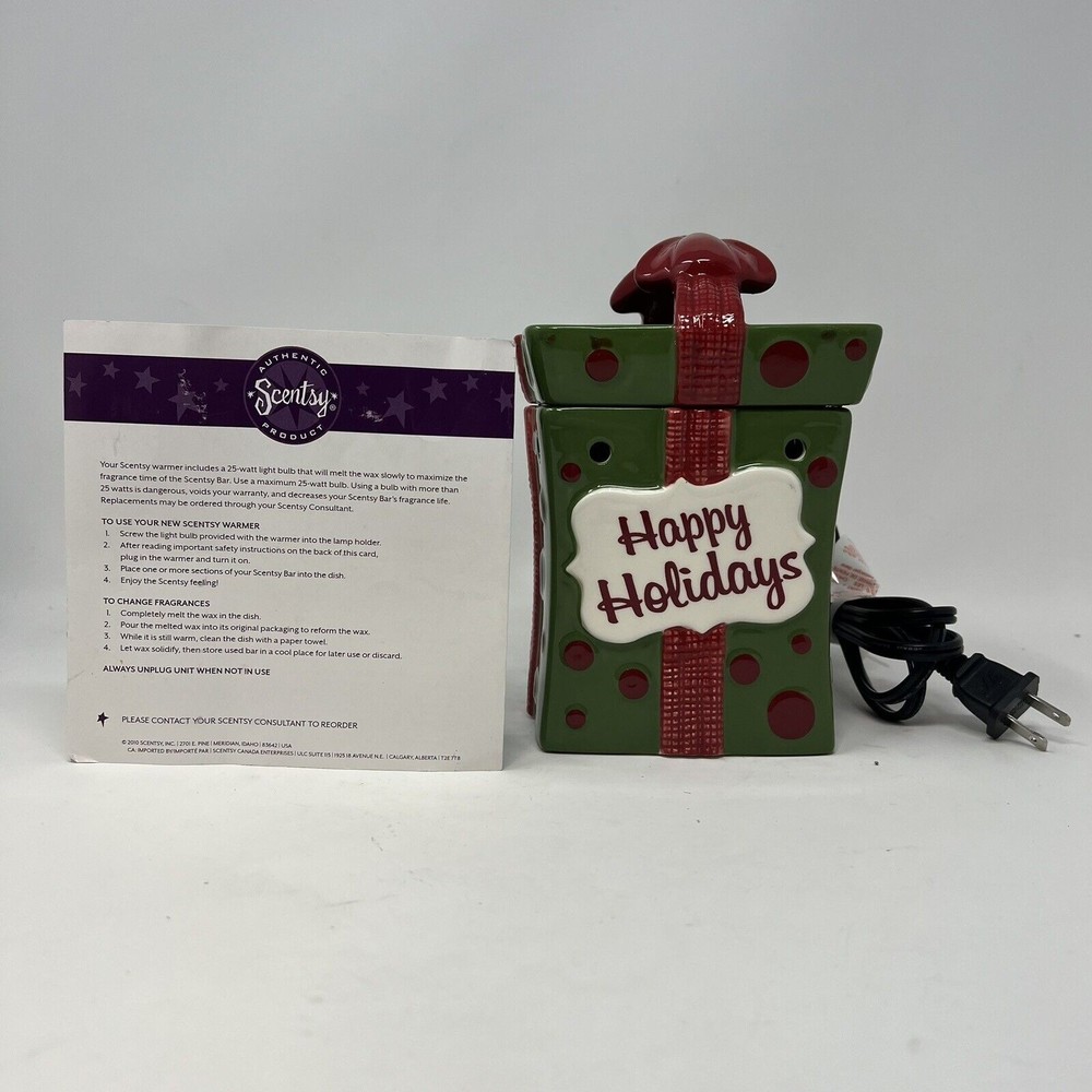 Scentsy All Wrapped Up Retired Wax Warmer Full Size Holiday Collection 2010